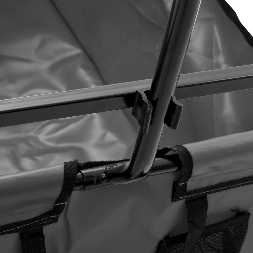 vidaXL Folding Hand Trolley Steel Grey