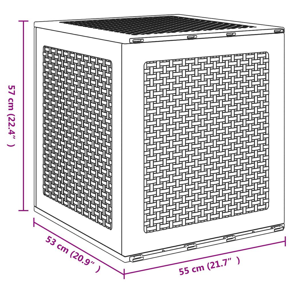 vidaXL Garden Storage Box White 55x53x57 cm PP