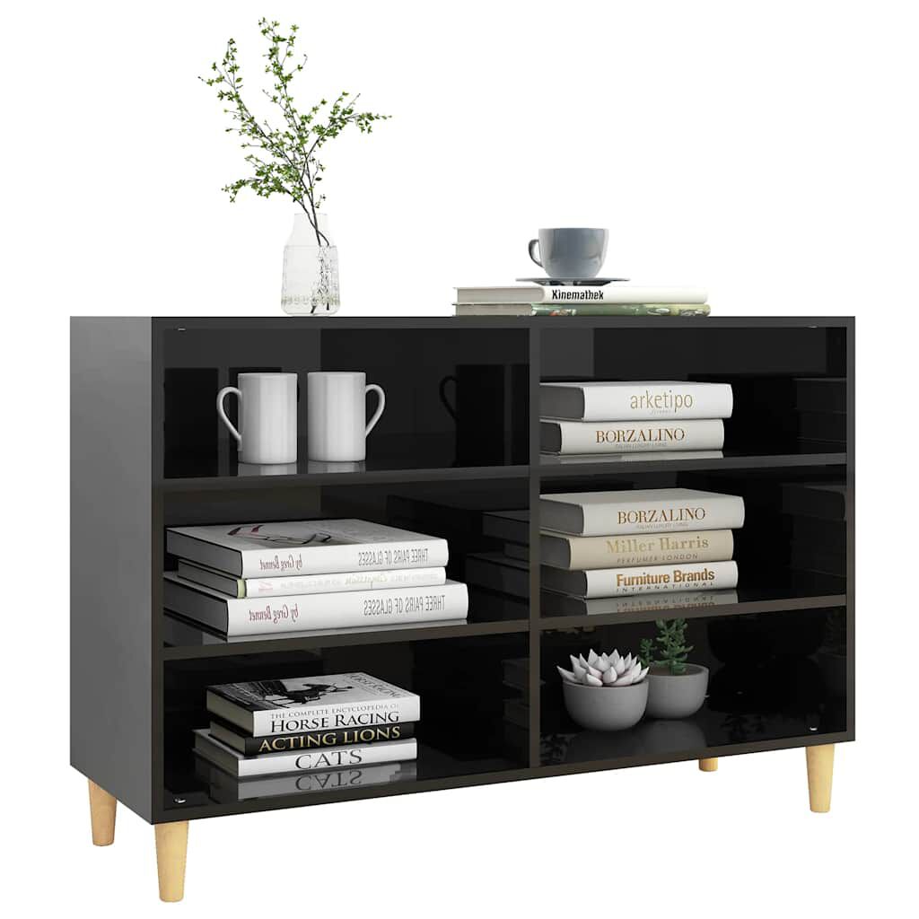 vidaXL Sideboard High Gloss Black 103.5x35x70 cm Engineered Wood