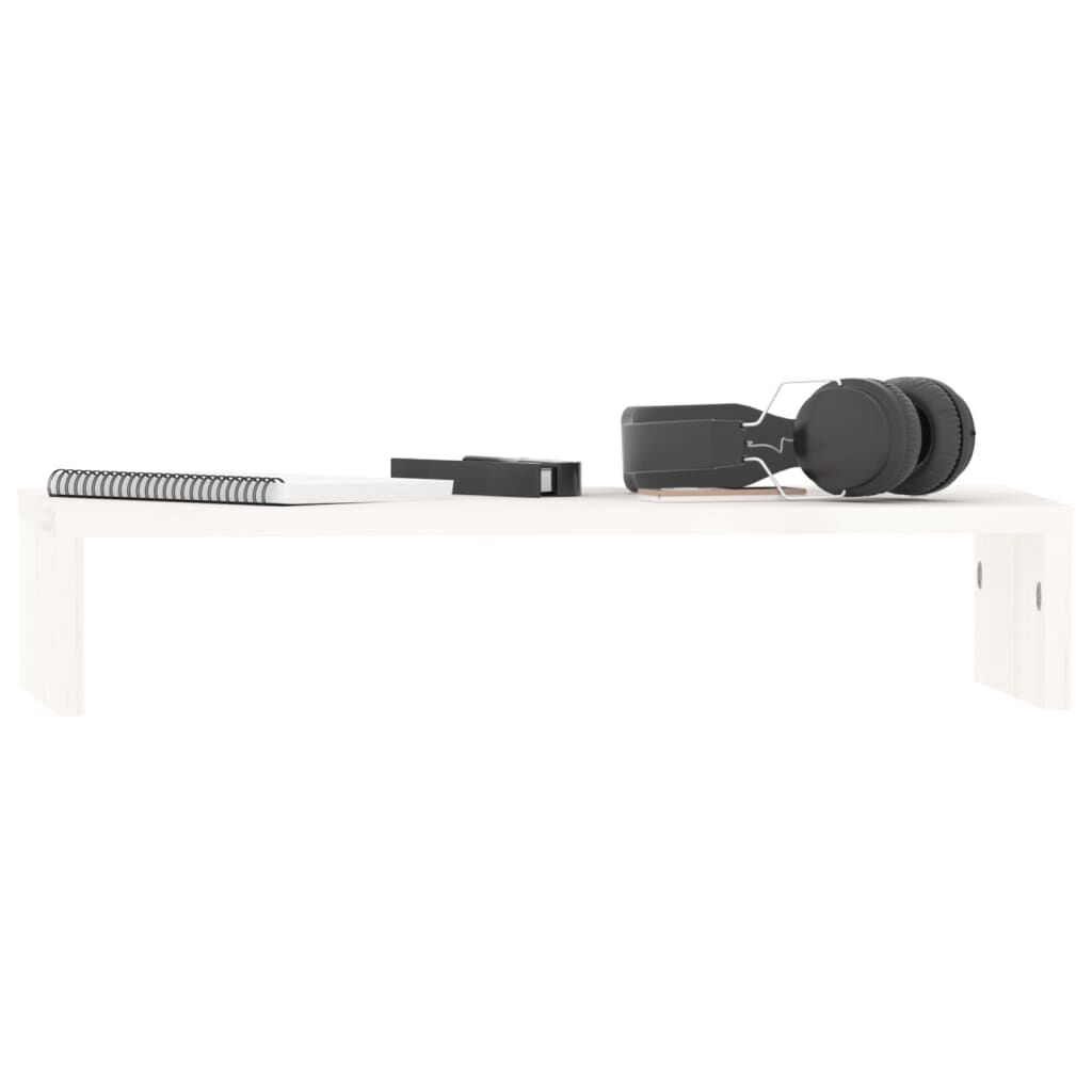 vidaXL Monitor Stand White 50x27x10 cm Solid Wood Pine