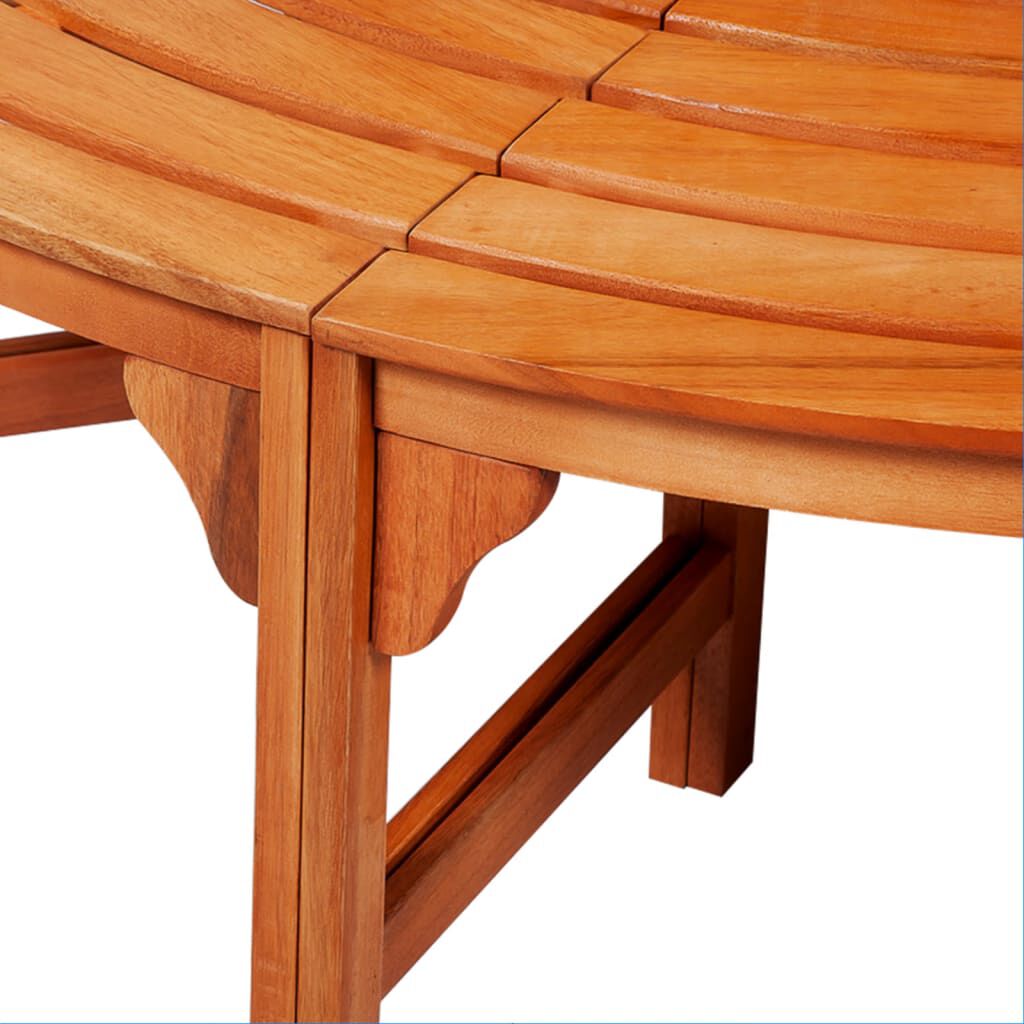 vidaXL Half Round Tree Bench Ø208 cm Solid Wood Eucalyptus