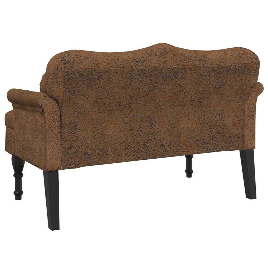 vidaXL Bench with Cushions Brown 120.5x65x75 cm Faux Suede Leather