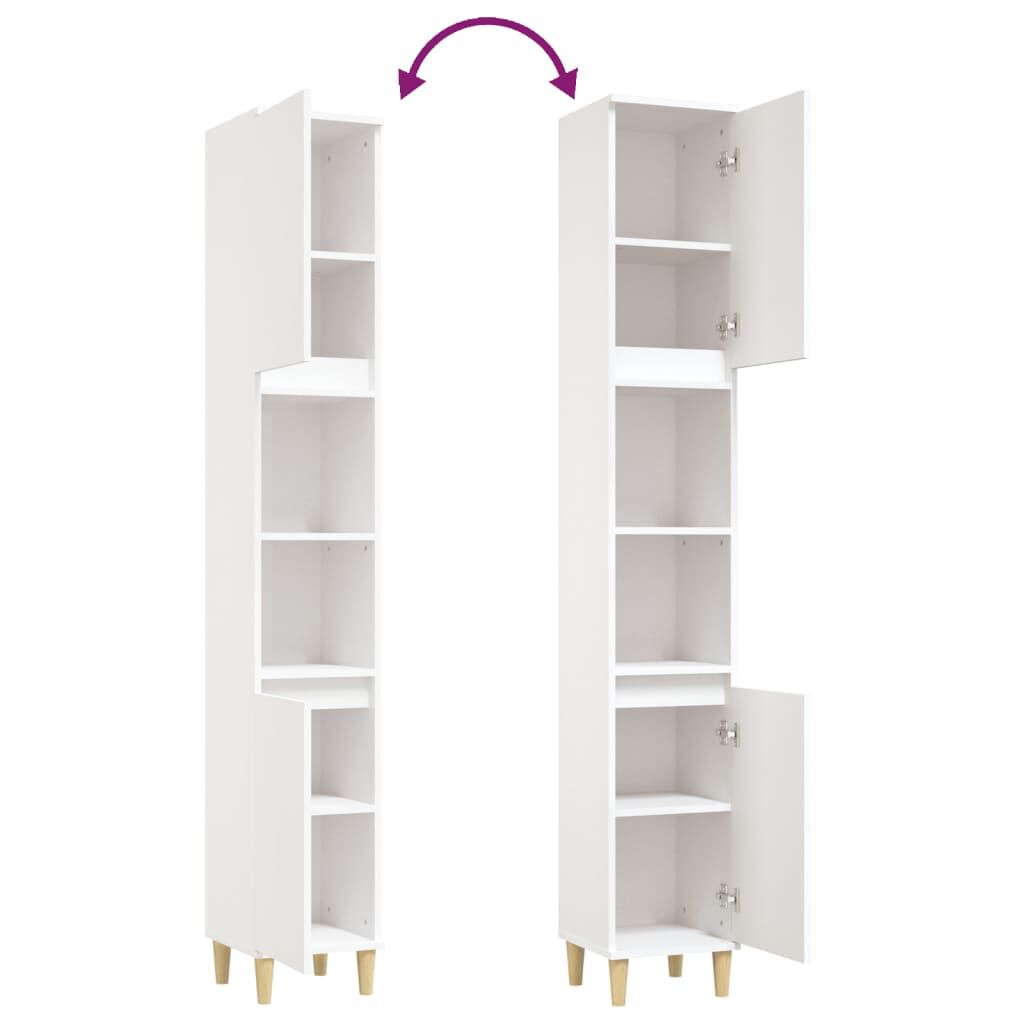 vidaXL Bathroom Cabinet White 30x30x190 cm Engineered Wood